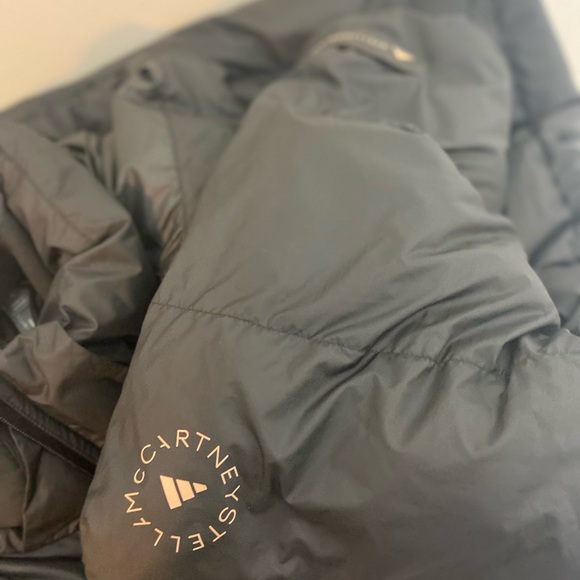 Adidas by Stella Mccartney Black Long Puffer Coat Sz - Lg - Picture 5 of 12